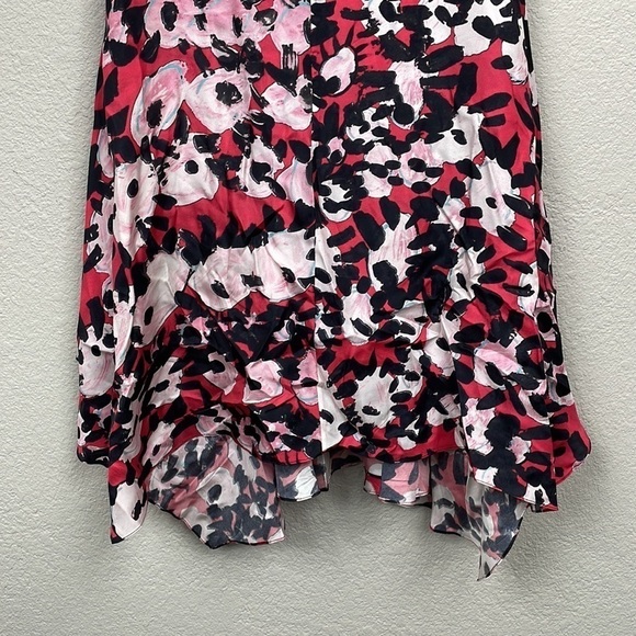 Marni Stampe Bright Pink Silk Dress in Raspberry Watercolor Floral Sz 38 - Picture 4 of 15